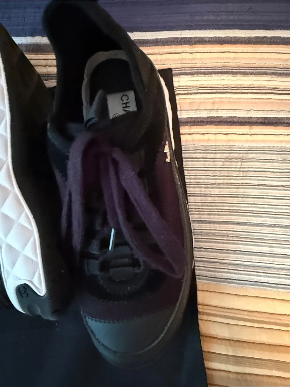 Black Low-Top Lace-Up Sneakers with White Midsole